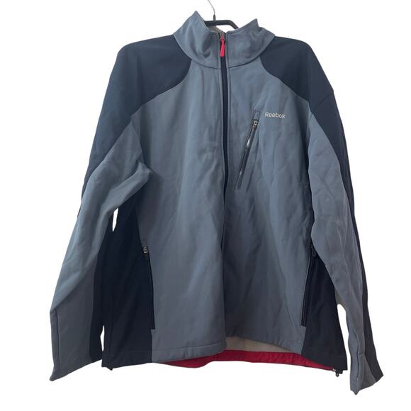 Reebok Soft Shell Bonded To Micro Fleece Wind Rain Resistant - XL - Gray/Black - Picture 1 of 14